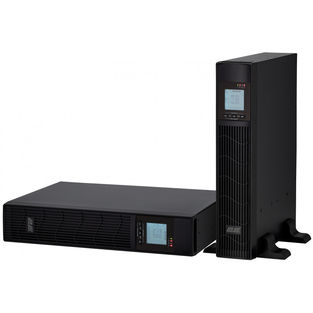 Джерело безперебійного живлення 2E PS1000RT, 1000VA/800W, RT2U, LCD, USB, 2xSchuko+1xC13