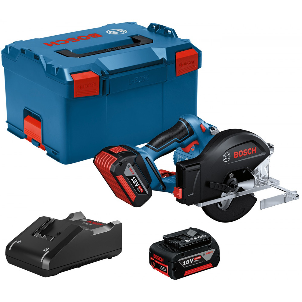 Пила дискова акумуляторна Bosch Professional GKM 18V-50 2х18В 5А·год 136мм 4250об/хв 2.2кг