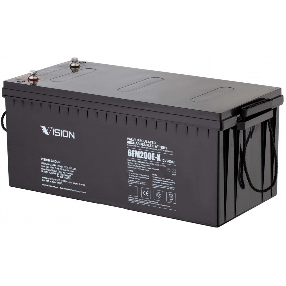 Акумуляторна батарея Vision FM, 12В, 200А•год, AGM