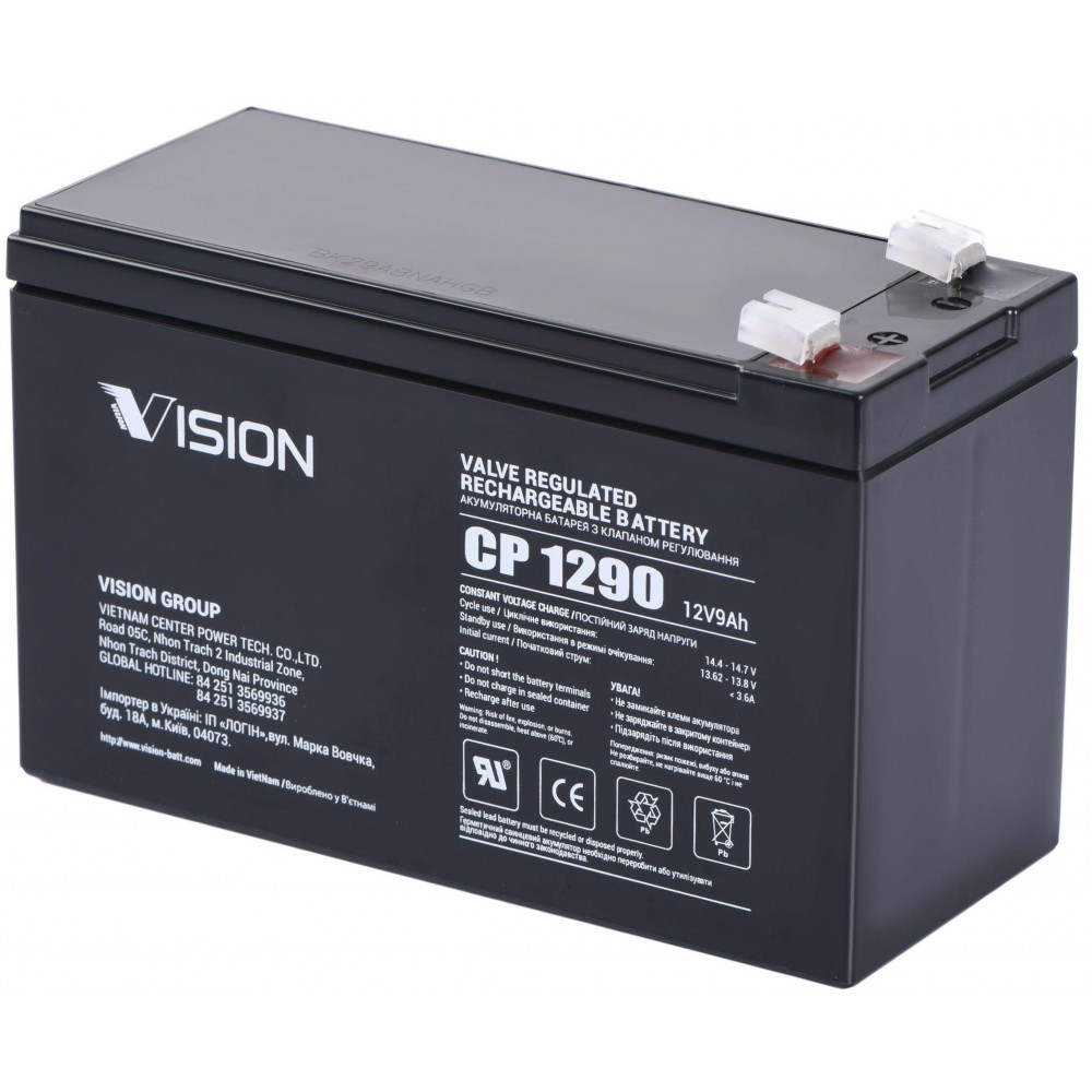 Акумуляторна батарея Vision CP, 12В, 9А•год, AGM