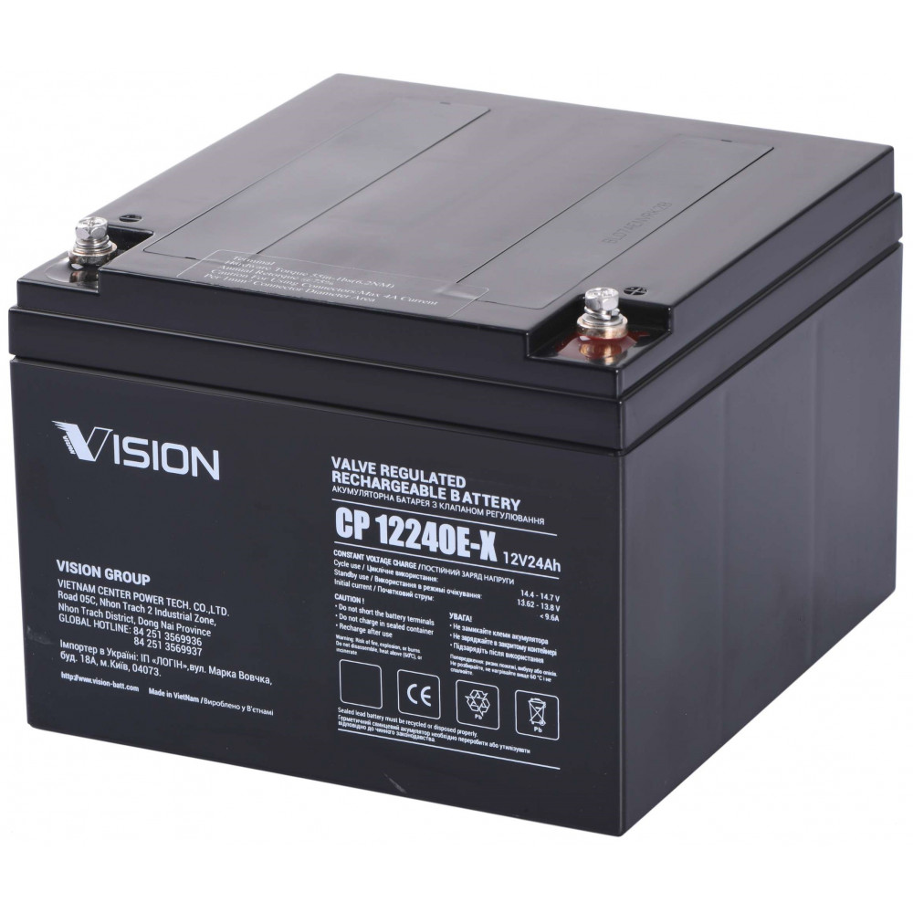 Акумуляторна батарея Vision CP, 12В, 24А•год, AGM