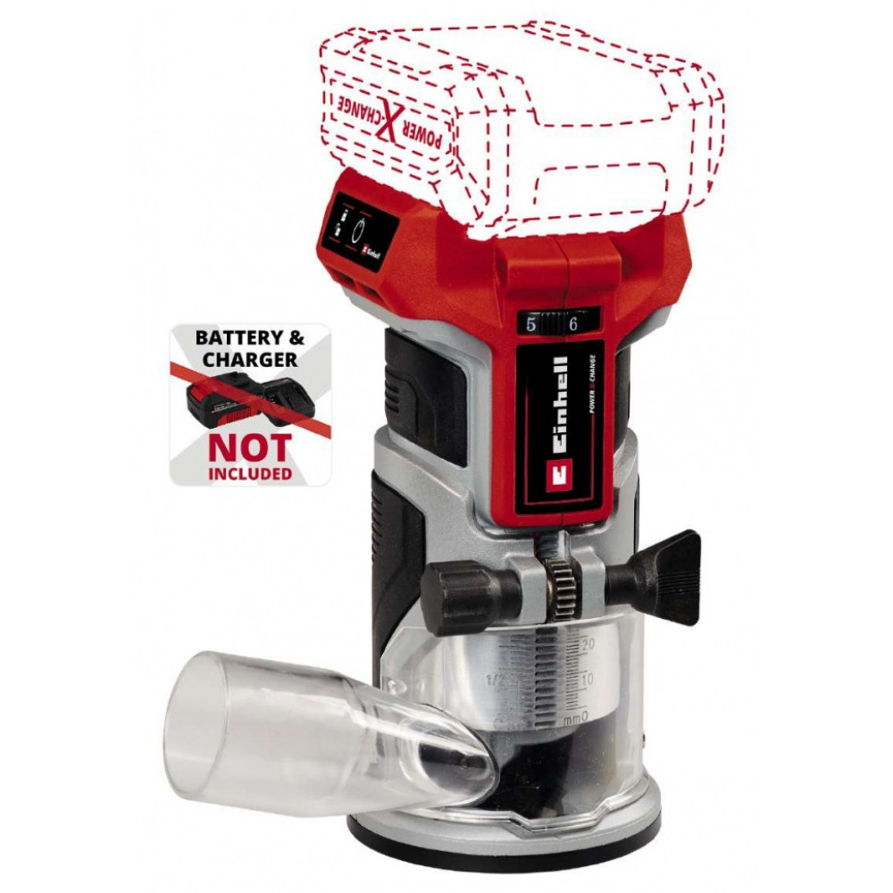 Фрезер кромковий акумуляторний Einhell Professional TP-ET 18LI BL - Solo 18В цанга 6 та 8мм 10000-30000об/хв 1.34кг без АКБ та ЗП