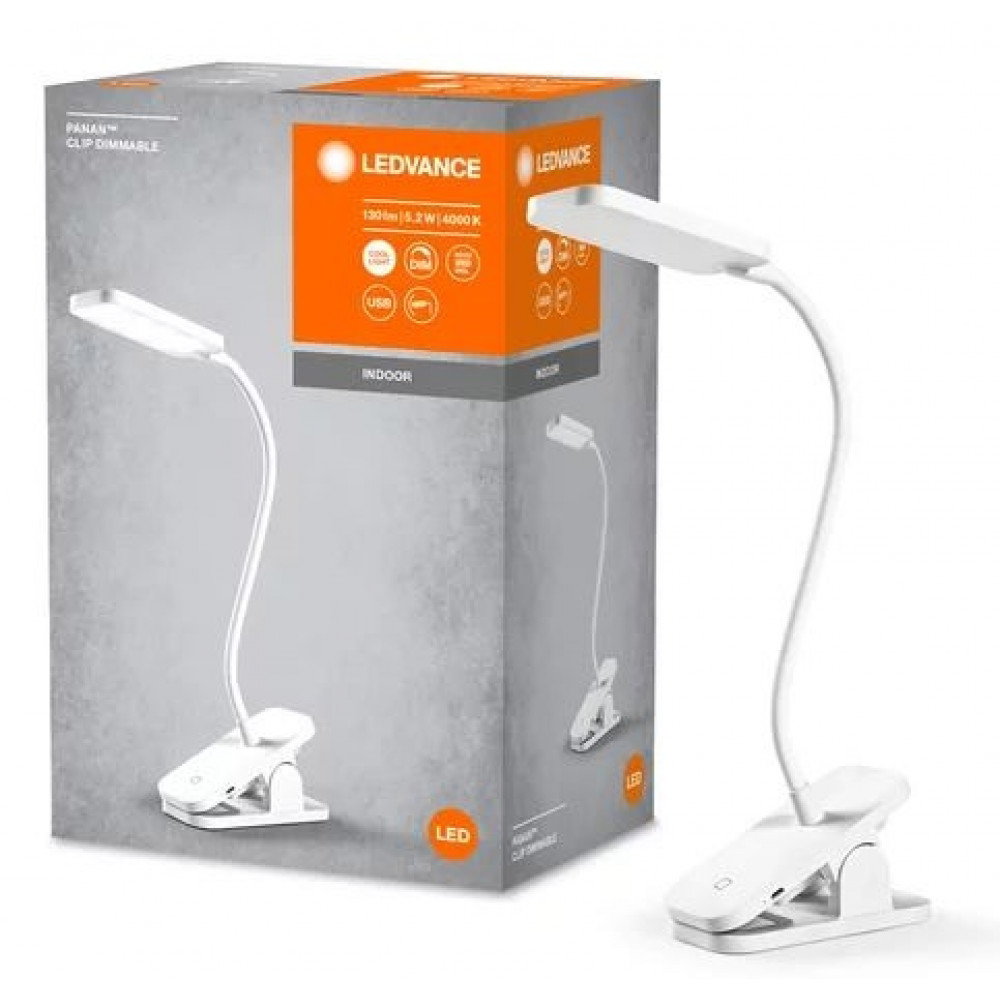 Лампа настільна з акумулятором LEDVANCE Panan Clip 5Вт 4000K 1200мАг USB-A білий