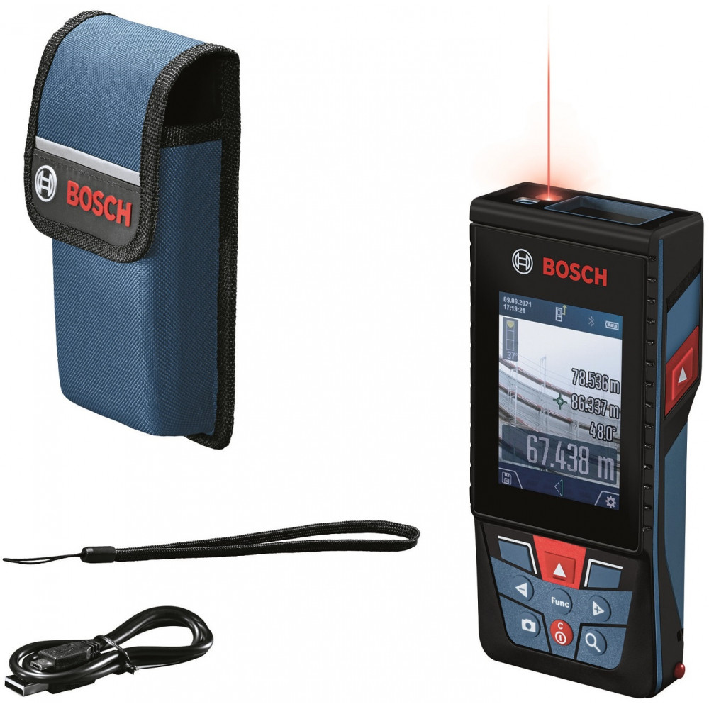 Далекомір лазерний Bosch Professional GLM 150-27 C, 0.08–150м, ±1.5мм, 0-360°, Bluetooth, чохол, 0.21кг