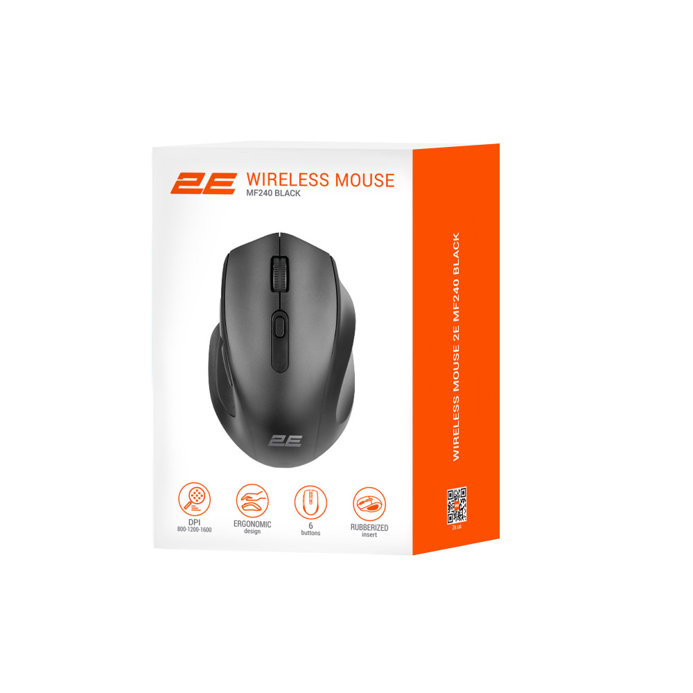 Миша 2E MF240 Silent, WL, чорний