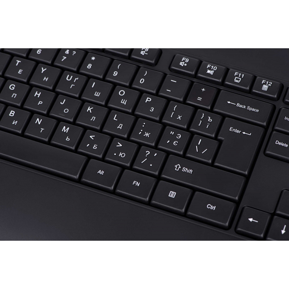 Клавіатура мембранна 2E KS109 104key, USB-A, EN/UK/RU, чорний