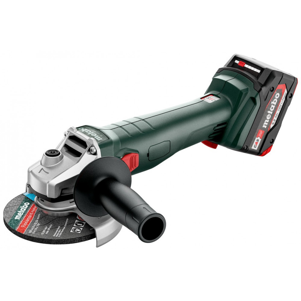 Шліфмашина кутова акумуляторна Metabo W 18 L 9-125 Quick 125мм 18В 2х5.2А·год 8500об/хв 2.3кг metaBOX 165 L