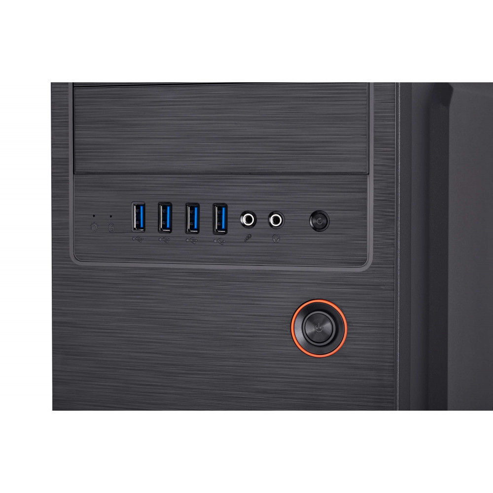 Корпус 2E Alfa E1802 без БЖ 4xUSB3.0, VGA 320мм, ATX, чорний