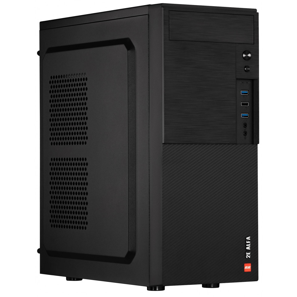 Корпус 2E Alfa E1903U-400 з БЖ 2E ATX400W, 2xUSB3.0, 1xUSB2.0, VGA 320мм, ATX, чорний