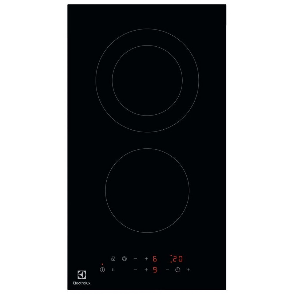 Варильна поверхня Electrolux електрична склокерамічна, 30см, Доміно, чорний