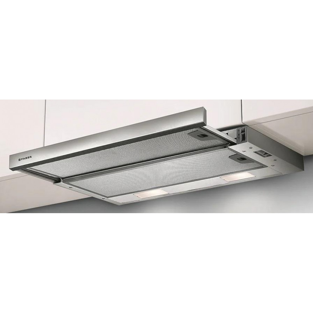 Витяжка Faber телескоп, 60см, 518м.куб/год, Flexa Ng Glass Bk A60, чорний