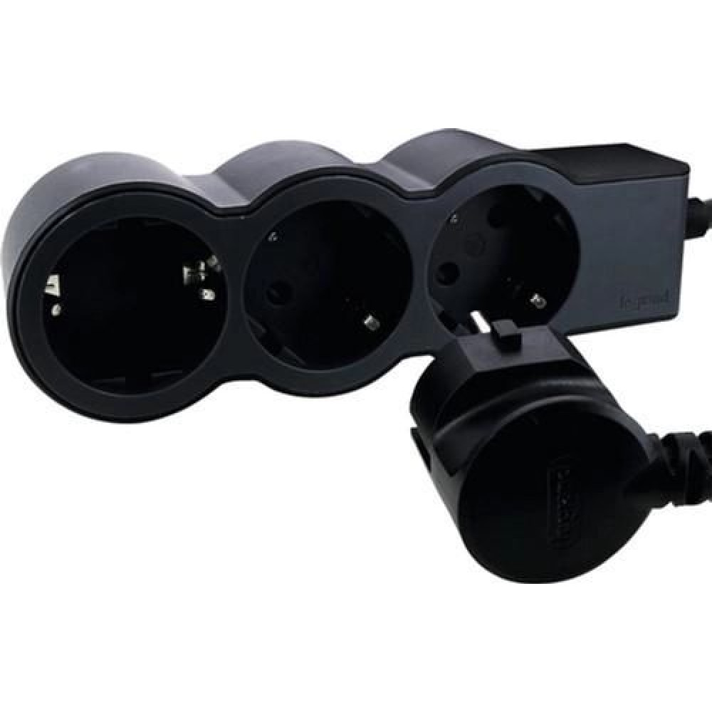 Подовжувач Legrand стандарт, 3хSchuko, 16А, 3м, чорний