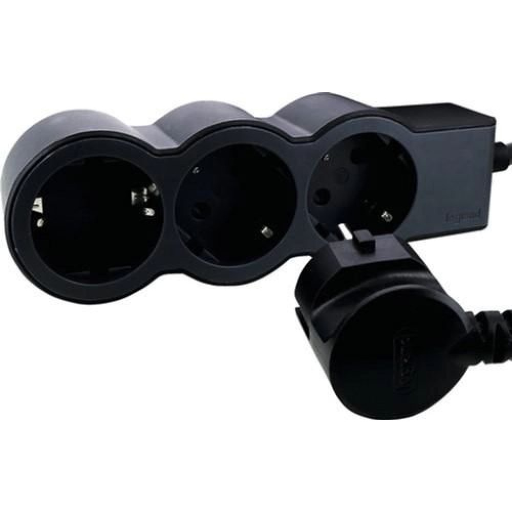 Подовжувач Legrand стандарт, 3хSchuko, 16А, 5м, чорний