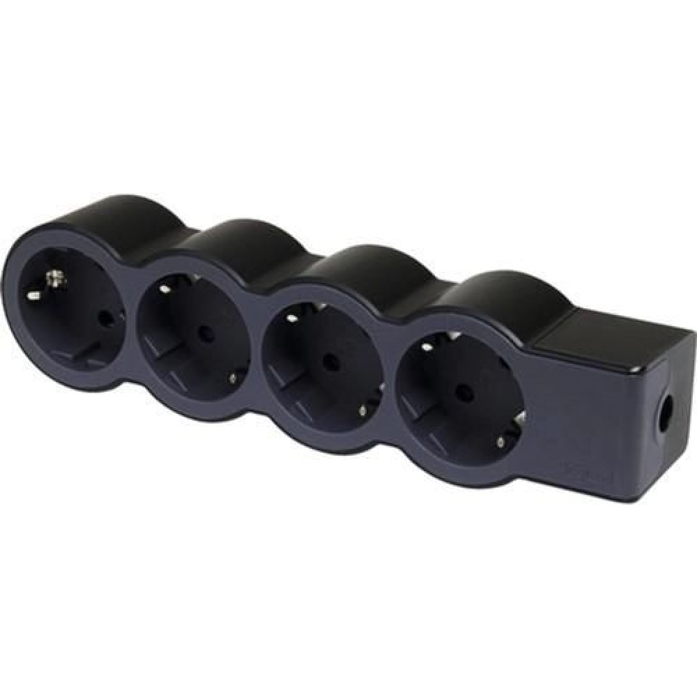 Подовжувач Legrand стандарт, 4хSchuko, 16А, без кабелю, чорний
