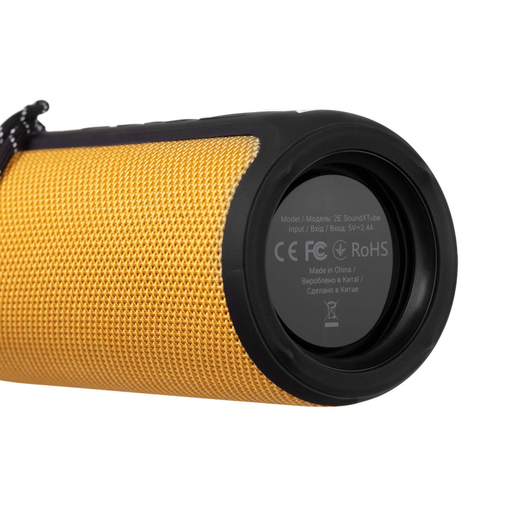 Акустична система 2E SoundXTube TWS, MP3, Wireless, Waterproof Yellow