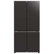 Холодильник Hitachi багатодверний, 184x90х72, холод.відд.-372л, мороз.відд.-196л, 4дв., А+, NF, інв., зона нульова, вакуум, льодоген., сірий (скло)