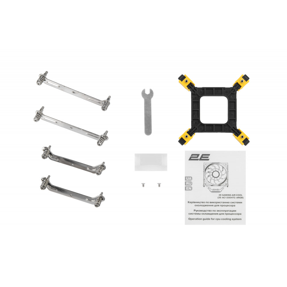 Процесорний кулер 2E GAMING Air Cool AC120D4TC-ARGB, LGA1851, 1700, 1366, 1200, 115x, AM5, AM4, AM3, AM3+, AM2, AM2+, FM2, FM1, 4pin PWM, 3pin +5VARGB, TDP 180W