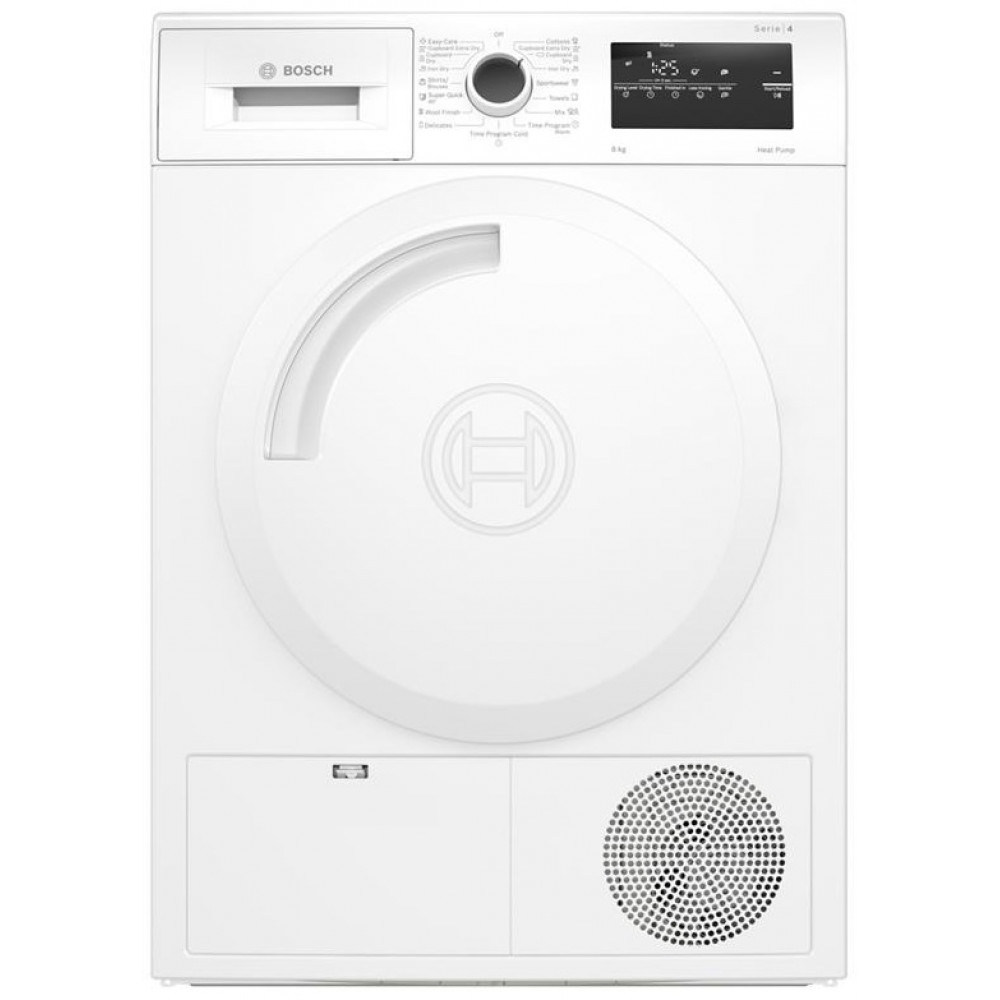 Сушильна машина Bosch тепловий насос, 8кг, A++, 60см, дисплей, білий