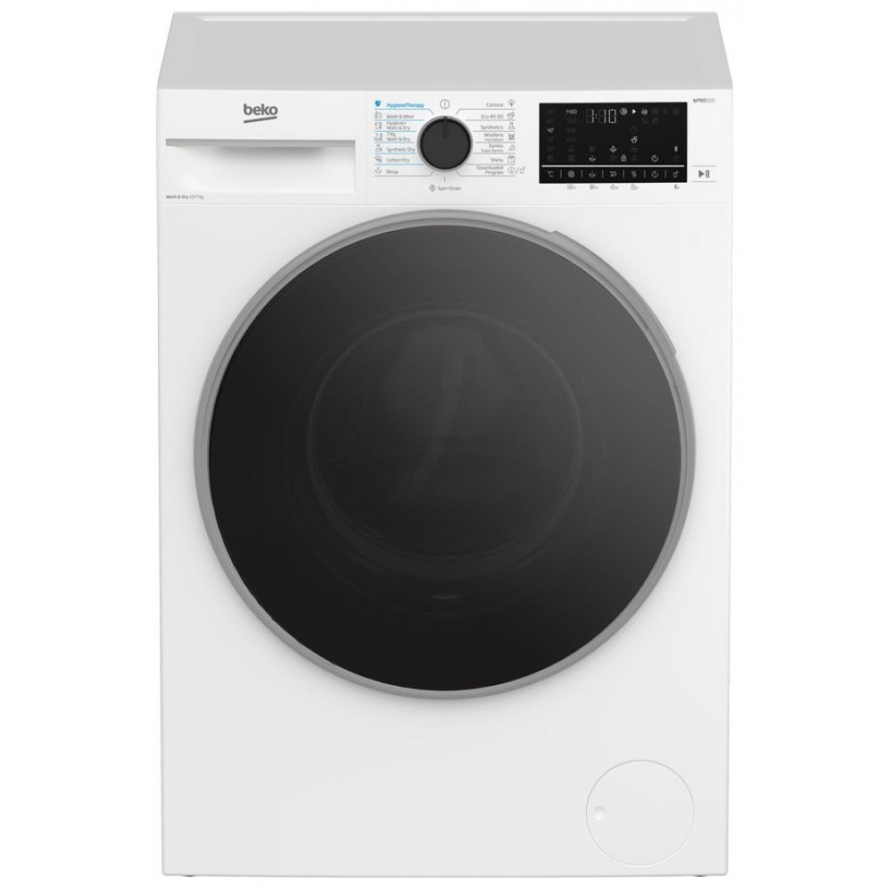 Прально-сушильна машина Beko фронтальна, 10(7)кг, 1400, А, 60см, дисплей, інвертор, пара, HomeWhiz, білий