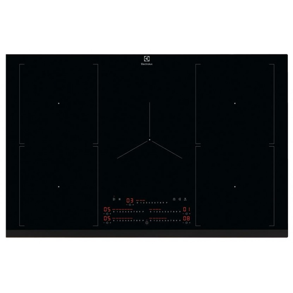 Варильна поверхня Electrolux індукційна, 80см, розширена зона, Hob2Hood, чорний