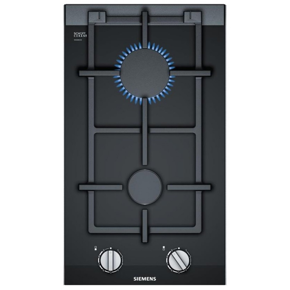 Варильна поверхня SIEMENS газова на склі, 30см, Доміно, чорний