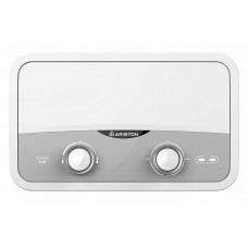 Водонагрівач електр. Ariston проточний Aures, 3,1л, 5,5кВт, горизонтальний монтаж, мех. кер-ння, A, В'єтнам, біло-сірий