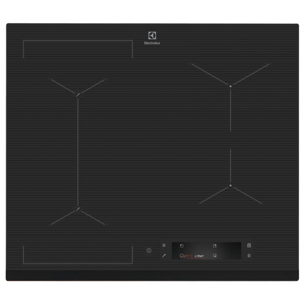 Варильна поверхня Electrolux індукційна, 60см, розширена зона, термощуп, Fry sensor, сенсорний дисплей, Hob2Hood, сірий темний
