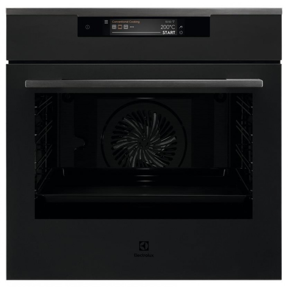 Духова шафа Electrolux електрична, 71л, A++, дисплей, конвекція, піроліз, телескопічні напрямні, чорний матовий