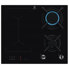 Варильна поверхня Electrolux комбінована (2 газ + 2 інд), 60см, розширена зона, чавун, чорний