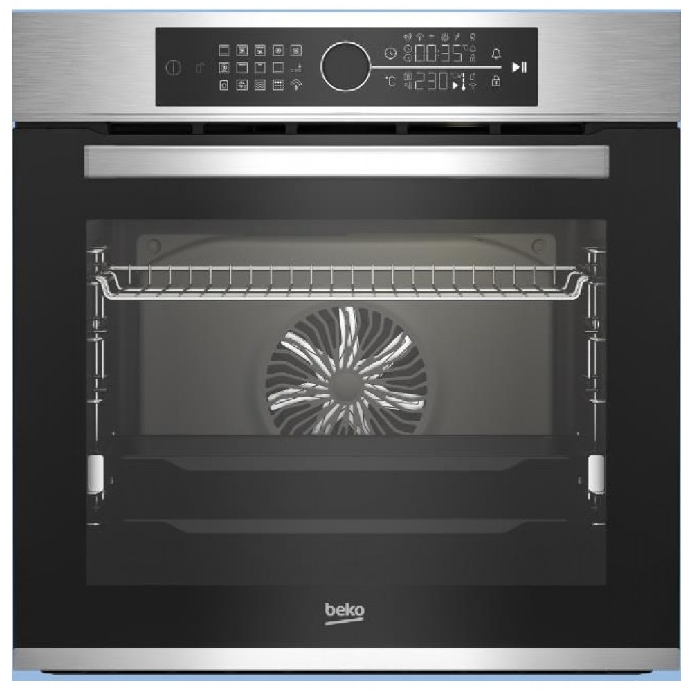 Духова шафа Beko електрична, 72л, A+, дисплей, конвекція, Soft Close, телескопічні направляючі, нерж