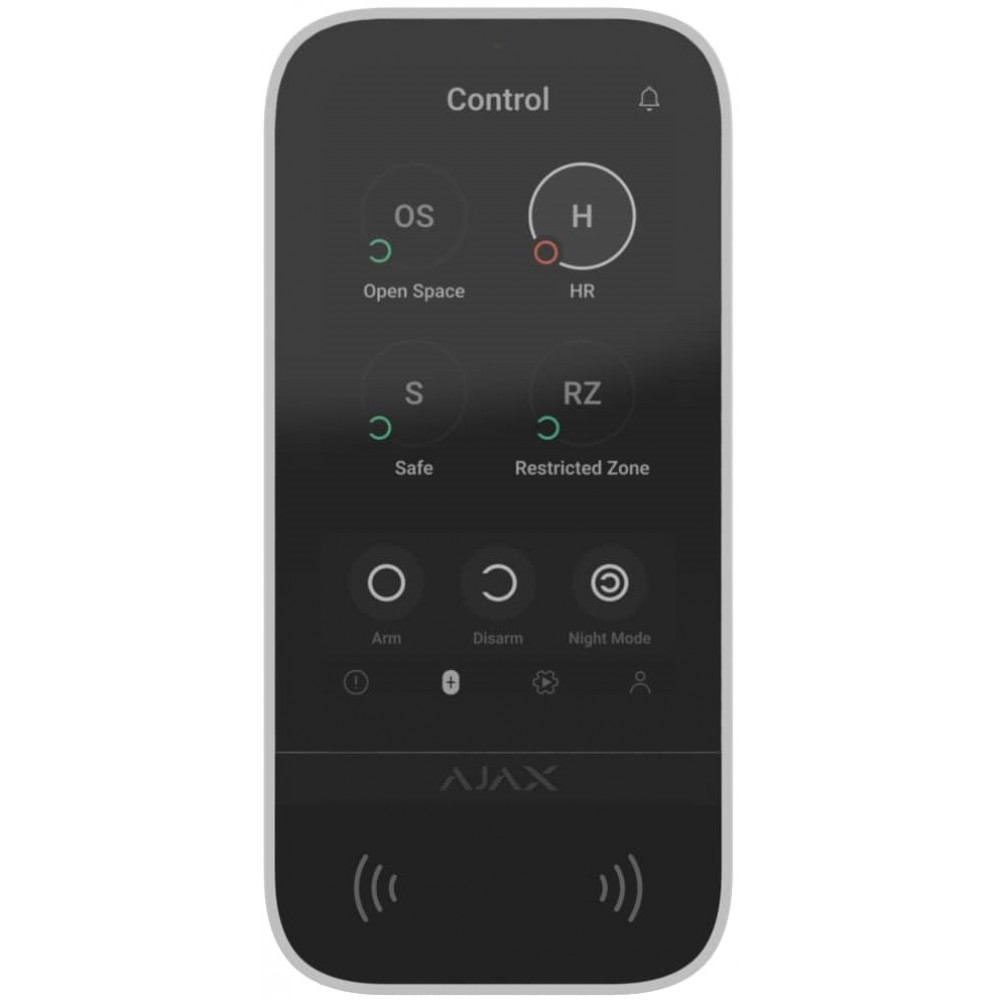 Клавіатура з сенсорним дисплеєм Ajax KeyPad TouchScreen, jeweller, бездротовий, білий