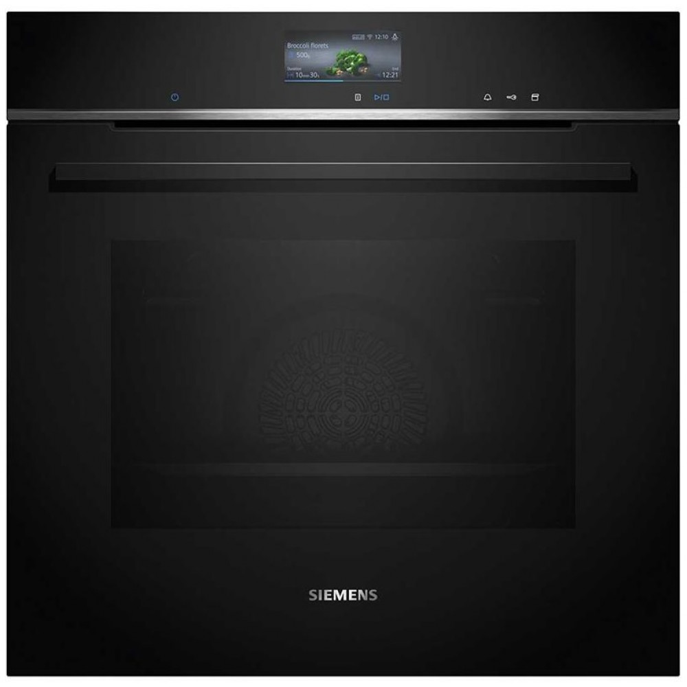 Духова шафа Siemens електрична, 71л, A+, пара, дисплей, конвекція, чорний