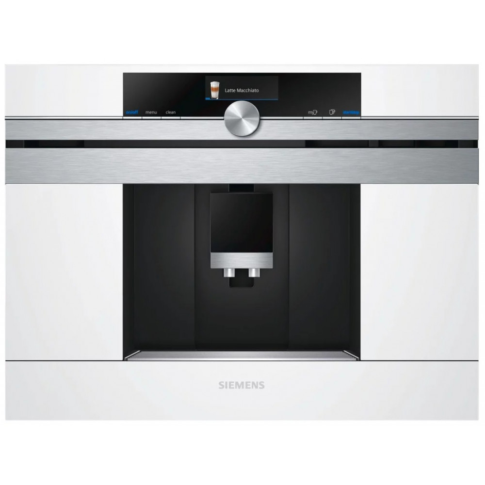 Кавомашина Siemens вбудована, 2.4л, зерно+мелена, автомат.капуч, LED-дисплей, авторецептів -30, білий