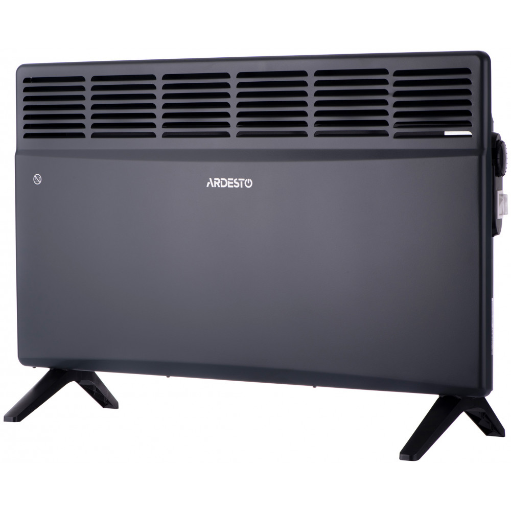 Конвектор електричний ARDESTO CH-2000MCA, 2000 Вт, 20 м2, закритий нагрів. елемент, IP24, мех. керування, антрацит матовий