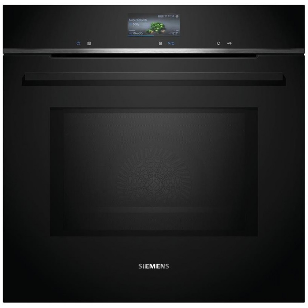 Духова шафа Siemens електрична, 67л, A, дисплей, конвекція, піроліз, ф-ція мікрохвиль, чорний