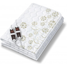 Електропростирадло Beurer, від мережі, 150х160см, 60+60Вт, 4 режими, роздільне налаштування зон обігріву, фліс, білий