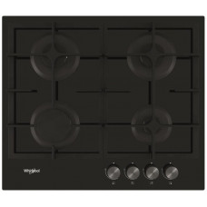 Варильна поверхня Whirlpool газова на склі, 60см, чавун, турбо-конфорка, чорний