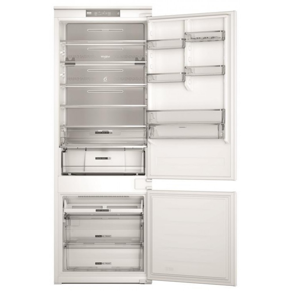 Холодильник Whirlpool вбудований з нижн. мороз., 193.5x69х54.5, холод.відд.-295л, мороз.відд.-99л, 2дв., А+, NF, інв., зона нульова, білий