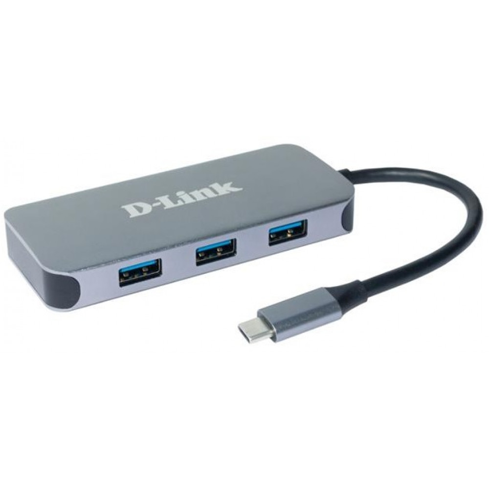 USB-Концентратор D-Link DUB-2335 3xUSB3.0, 1xUSB-C/PD, 1xHDMI 1.4b, 1xGE, USB-C