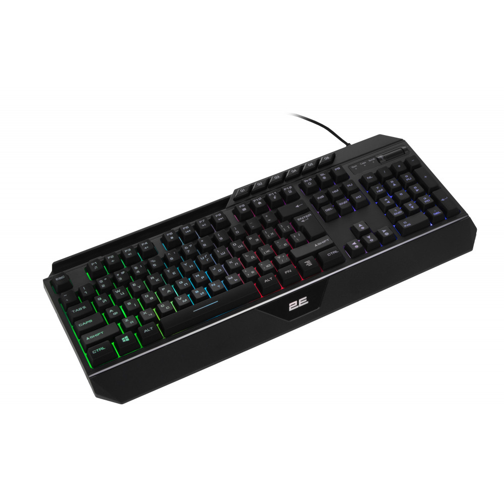 Клавіатура мембранна 2E GAMING KG315 110key, USB-A, EN/UA, RGB, чорний
