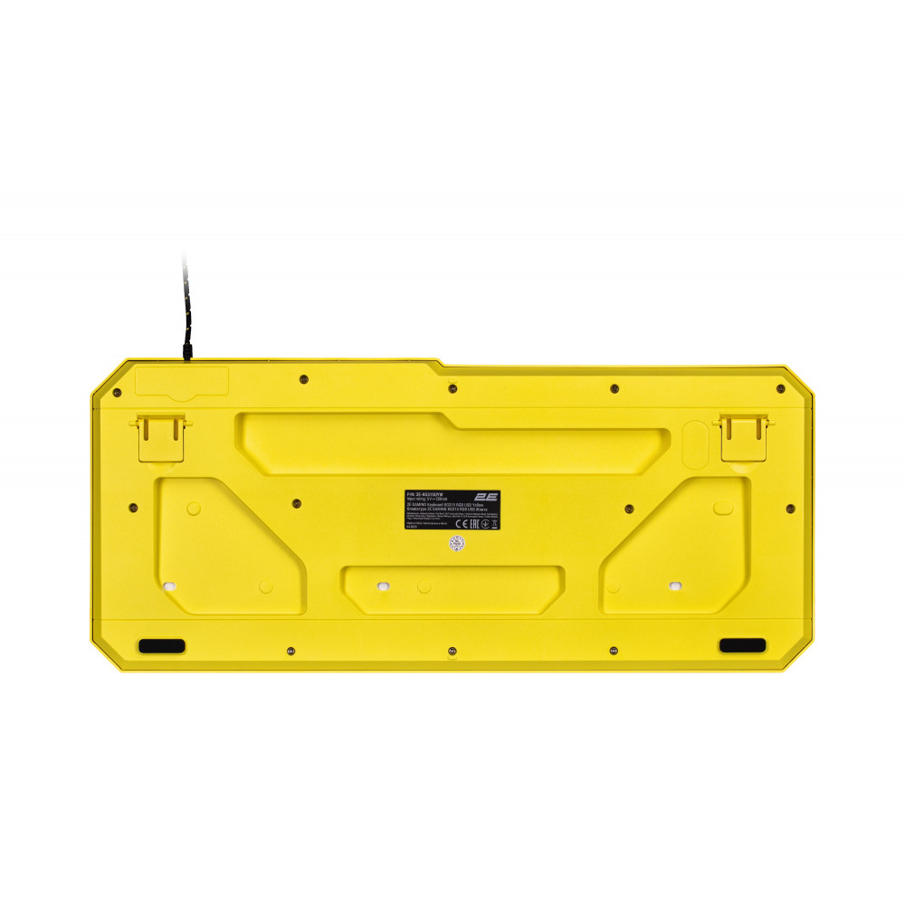 Клавіатура мембранна 2E GAMING KG315 110key, USB-A, EN/UA, RGB, жовтий