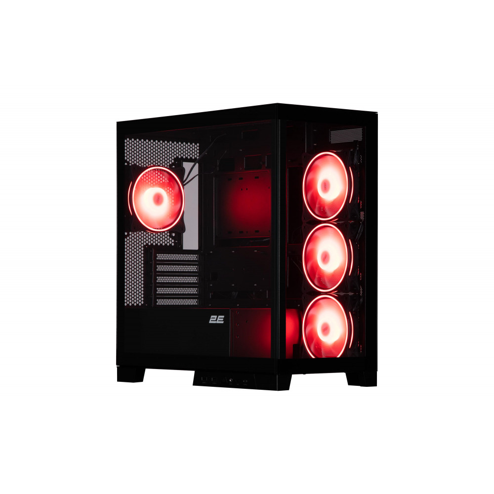 Корпус 2E GAMING Fantom GK701B без БЖ 2xUSB3.0, 1xUSBType-C, 4x120мм ARGB, VGA 400мм, LCS ready, контролер з пультом, TG Side/Front Panel, mATX, чорний