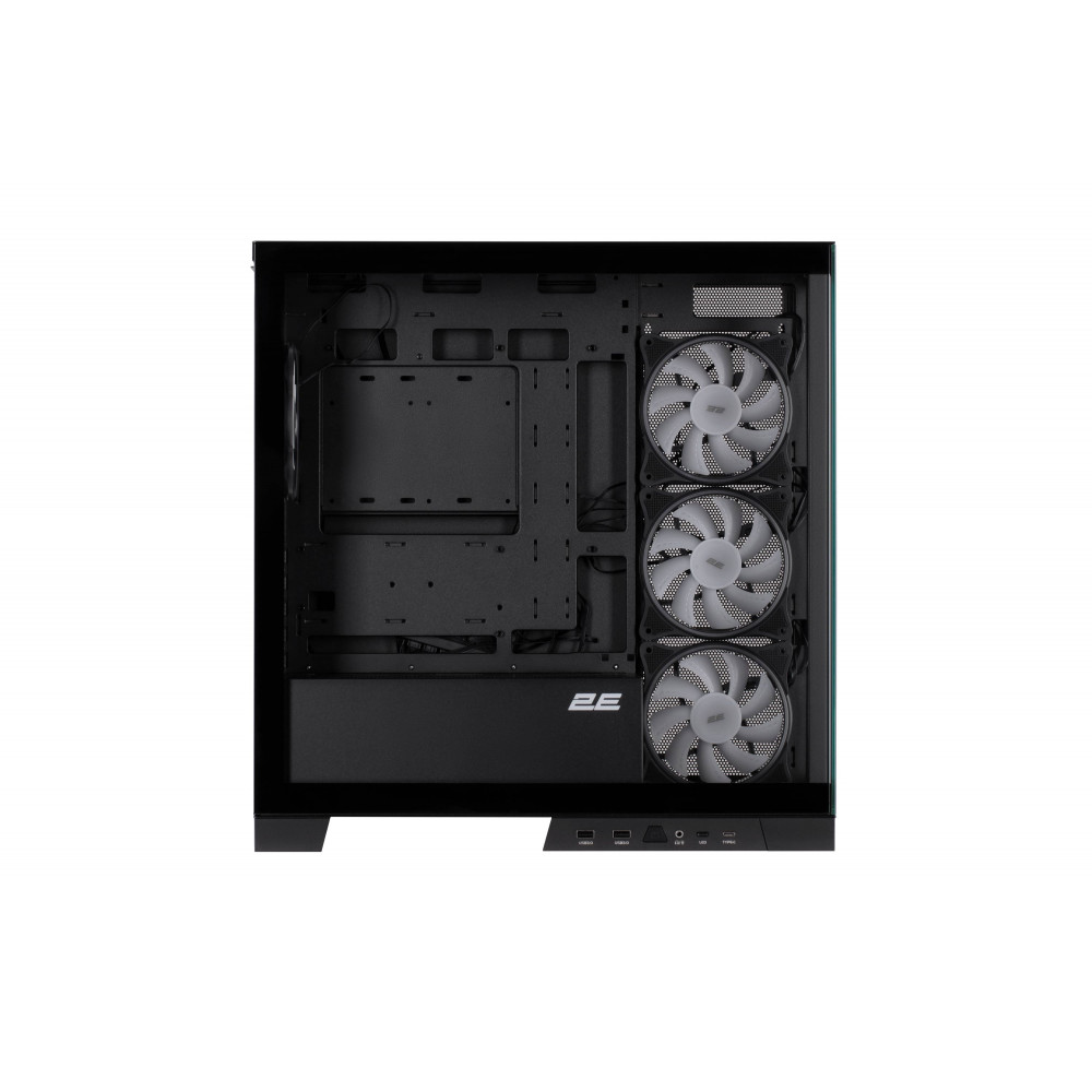 Корпус 2E GAMING Fantom GK701B без БЖ 2xUSB3.0, 1xUSBType-C, 4x120мм ARGB, VGA 400мм, LCS ready, контролер з пультом, TG Side/Front Panel, mATX, чорний