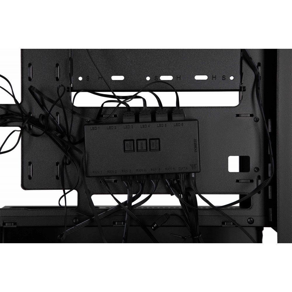 Корпус 2E GAMING Fantom GK701B без БЖ 2xUSB3.0, 1xUSBType-C, 4x120мм ARGB, VGA 400мм, LCS ready, контролер з пультом, TG Side/Front Panel, mATX, чорний