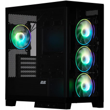 Корпус 2E GAMING Fantom GK701B без БЖ 2xUSB3.0, 1xUSBType-C, 4x120мм ARGB, VGA 400мм, LCS ready, контролер з пультом, TG Side/Front Panel, mATX, чорний