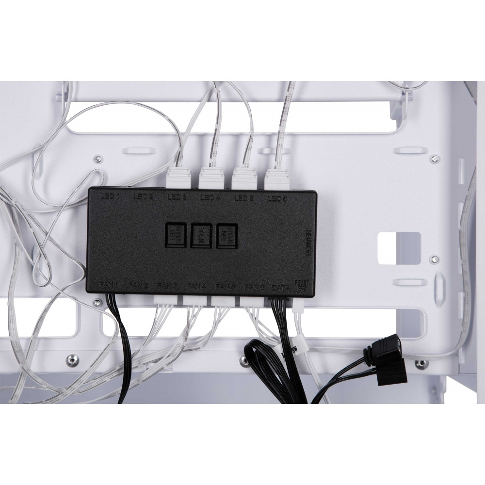 Корпус 2E GAMING Fantom GK701W без БЖ 2xUSB3.0, 1xUSBType-C, 4x120мм ARGB, VGA 400мм, LCS ready, контролер з пультом, TG Side/Front Panel, mATX, білий
