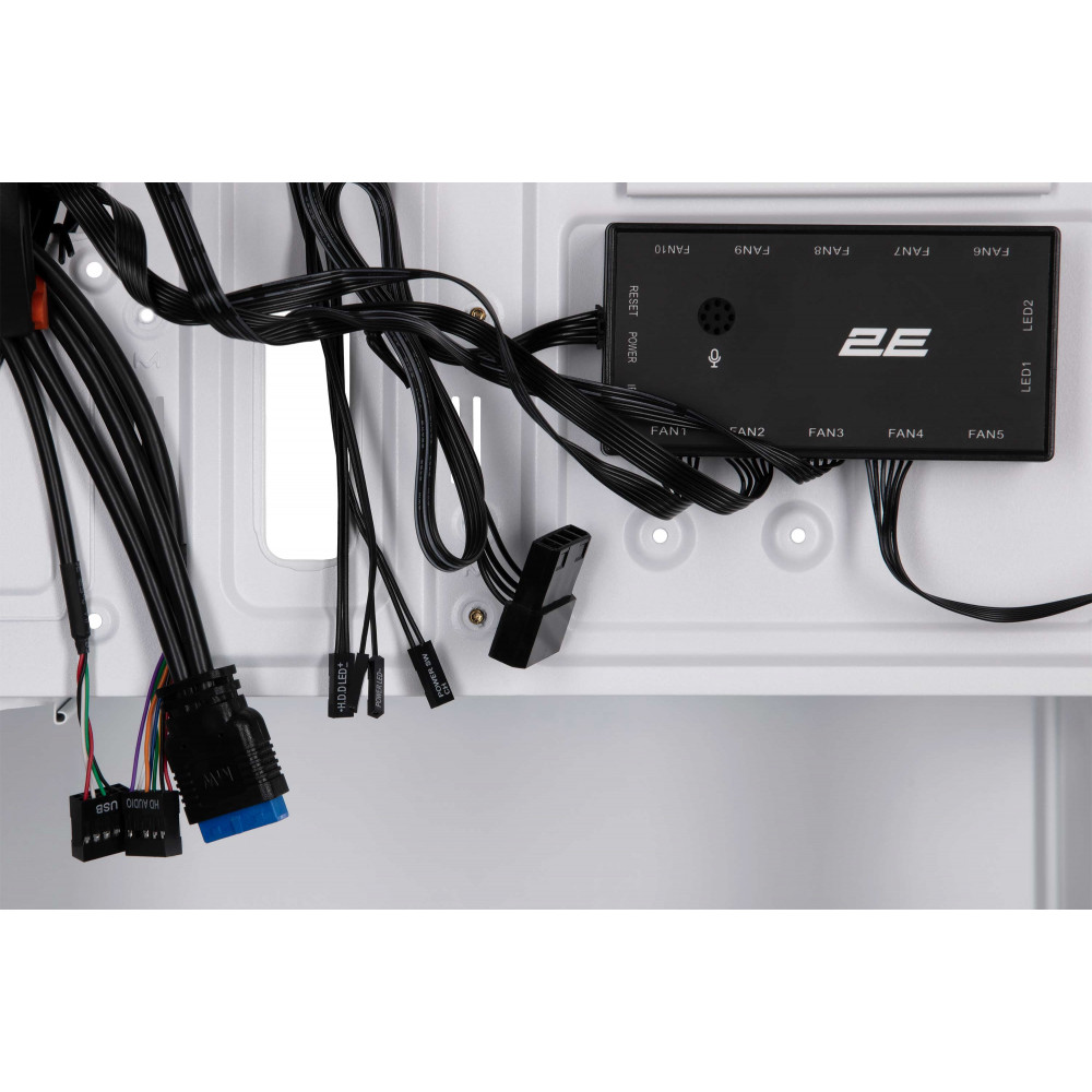 Корпус 2E GAMING Calleo GB700W без БЖ, 2xUSB3.0, 1xUSB2.0, 4x120мм ARGB, VGA 320мм, LCS ready, контролер з пультом, TG Side Window, mATX, білий