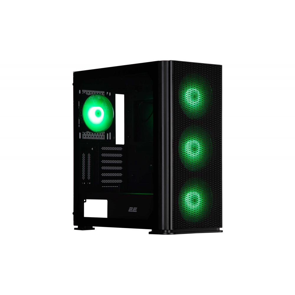 Корпус 2E GAMING Vertex GI01B без БЖ 2xUSB3.0, 1xUSBType-C, 3x140мм ARGB, 1x120мм ARGB, VGA 380мм, LCS ready, контролер з пультом, TG Side Panel, EATX, чорний