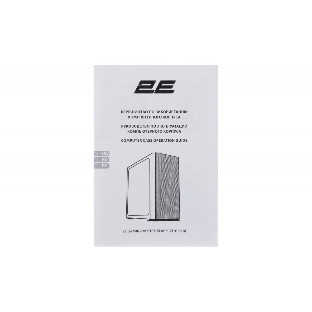 Корпус 2E GAMING Vertex GI01B без БЖ 2xUSB3.0, 1xUSBType-C, 3x140мм ARGB, 1x120мм ARGB, VGA 380мм, LCS ready, контролер з пультом, TG Side Panel, EATX, чорний