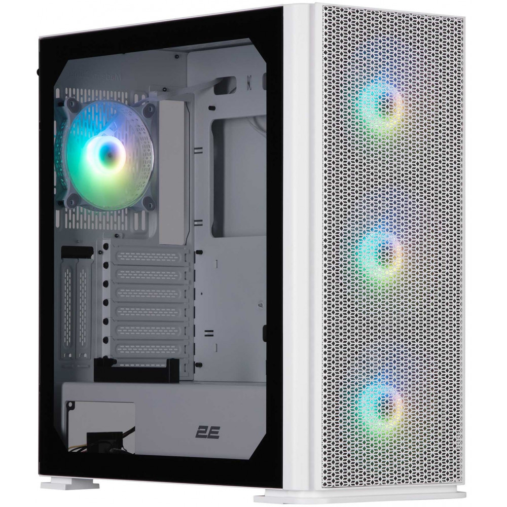 Корпус 2E GAMING Vertex GI01W без БЖ 2xUSB3.0, 1xUSBType-C, 3x140мм ARGB, 1x120мм ARGB, VGA 380мм, LCS ready, контролер з пультом, TG Side Panel, EATX, білий